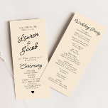 Modern Minimal Minimalist Champagne Wedding Program<br><div class="desc">This is a Modern Minimal Minimalist Champagne Wedding Program!</div>
