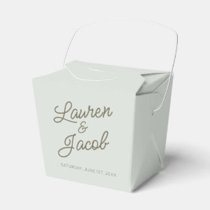 Modern Minimal Minimalist Green Wedding Favor Box