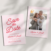 Modern Minimal Minimalist Pink and Red Wedding