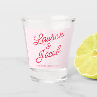 Modern Minimal Minimalist Pink and Red Wedding