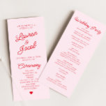 Modern Minimal Minimalist Pink Red Wedding Program<br><div class="desc">This is a Modern Minimal Minimalist Pink Red Wedding Program!</div>
