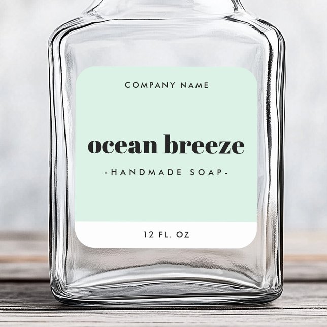 Modern minimal mint green square product label (Modern minimal mint green square product label)