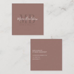 Modern & Minimal Mocha and Cream Square Business Card