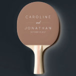 Modern Minimal Mocha Brown Custom Wedding Names Ping Pong Paddle<br><div class="desc">Elevate your wedding celebration with this Modern Minimalist Custom Wedding Names Ping Pong Paddle in a chic mocha brown design. Featuring sleek typography and a clean, contemporary style, this paddle adds a personalized touch to your special day. Perfect for wedding games or as a unique keepsake, customize it with the...</div>