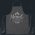 Modern minimal monochrome Christmas family baking Apron<br><div class="desc">Modern minimal monochrome  black and white Christmas family baking</div>