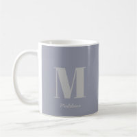 Modern Minimal Monogram Initial Grey Name