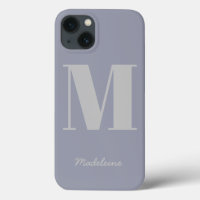 Modern Minimal Monogram Initial Purple Grey Name