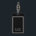 Modern Minimal Monogram Initials Frame Black  Luggage Tag<br><div class="desc">Modern Minimal Monogram Initials Frame Black Luggage Tag</div>