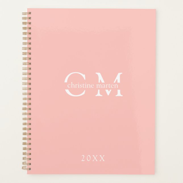 Modern minimal monogram initials Planner (Front)