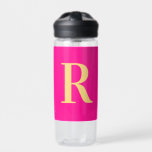 Modern Minimal Monogram Water Bottle<br><div class="desc">This is a simple, modern, personalized monogram design. This stylish design is in trending hot pink/ fuchsia with stylish typography. It's perfect for a personalized gift or ideal as a cute gift for yourself. Simply add your initial letter by typing it into the personalize this text box. Check out the...</div>