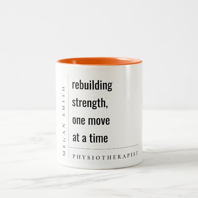 Modern Minimal Motivational Physiotherapist Gift Two-Tone Coffee Mug (Center)