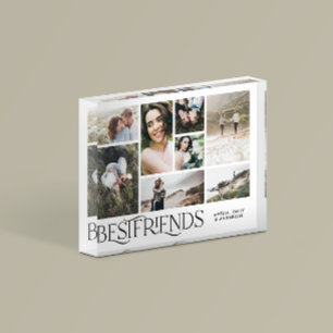 Modern minimal mult8 photo best friends elegant block