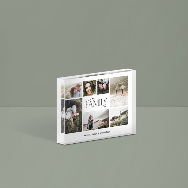 Modern minimal multi 7 photo family elegant block (Creator Uploaded)
