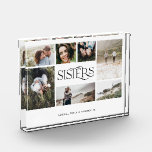 Modern minimal multi 7 photo sisters elegant<br><div class="desc">Modern minimal simple personalized sisters multi 7 photo Christmas holiday gift home decor tray design. Simple,  clean elegant minimal design. Ideal for mom,  dad,  sister,  brother,  husband,  wife,  aunty,  uncle,  grandma,  grandpa,  granddad birthday,  christmas,  anniversary,  mothers day,  fathers day.</div>