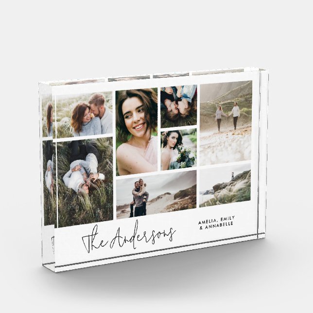 Modern minimal multi 8 photo best friends elegant block (Left)