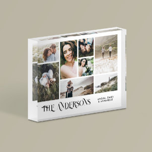 Modern minimal multi 8 photo best friends elegant block