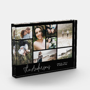Modern minimal multi 8 photo best friends elegant block
