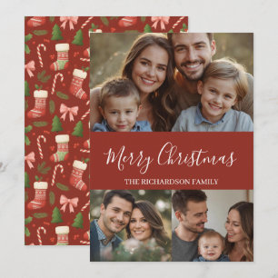 Modern Minimal Multi-Photo Christmas Holiday Card