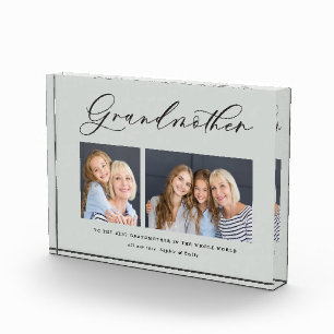 Modern minimal multi photo script grandmother gift