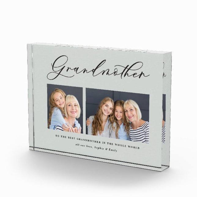 Modern minimal multi photo script grandmother gift (Right)