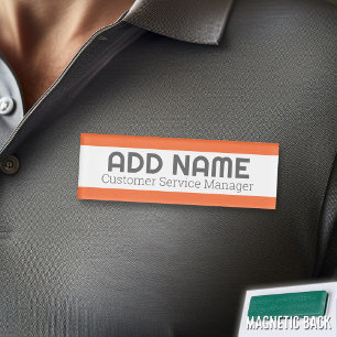 Modern Minimal Name Title Color Accent Employee Tag