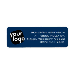    Modern Minimal Navy Blue Custom Return Address