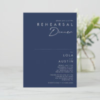 Modern Minimal Navy Silver Gold Rehearsal Dinner