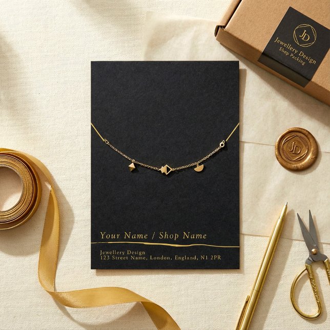 Modern minimal necklace or bracelet display card (Modern minimal necklace or bracelet display card.)