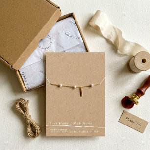 Modern minimal necklace or bracelet display card
