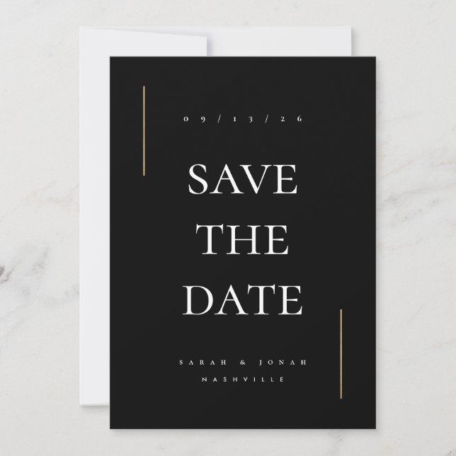Modern Minimal Non Photo Save The Date (Front)
