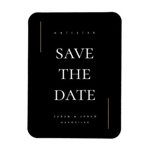 Modern minimal non photo save the date magnet