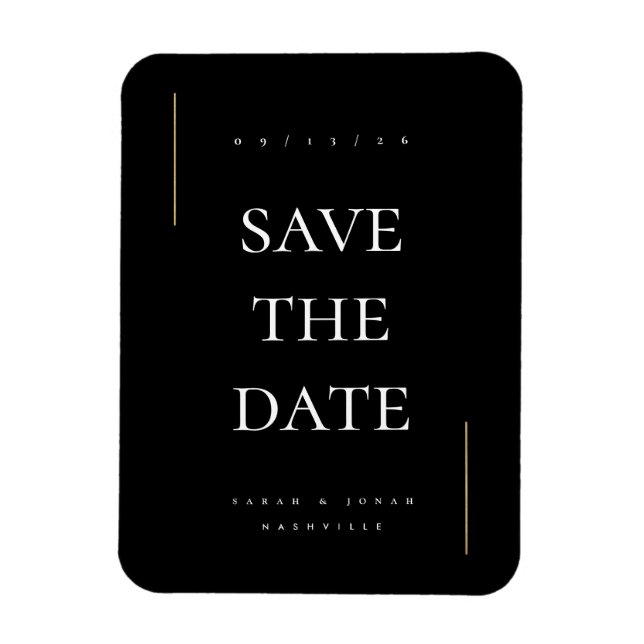 Modern minimal non photo save the date magnet (Vertical)