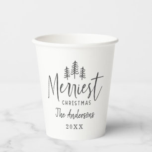 Modern minimal nordic rustic Christmas party Paper Cups