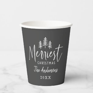 Modern minimal nordic rustic Christmas party Paper Cups