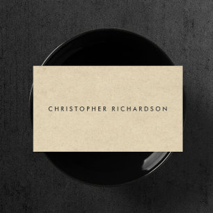 MODERN & MINIMAL on TAN CARDBOARD Business Card