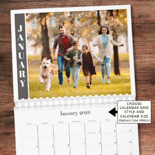 Modern Minimal One Photo Per Month Calendar