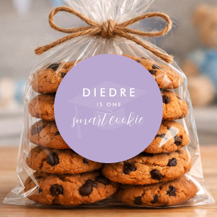 Modern Minimal One Smart Cookie Graduation Party Classic Round Sticker