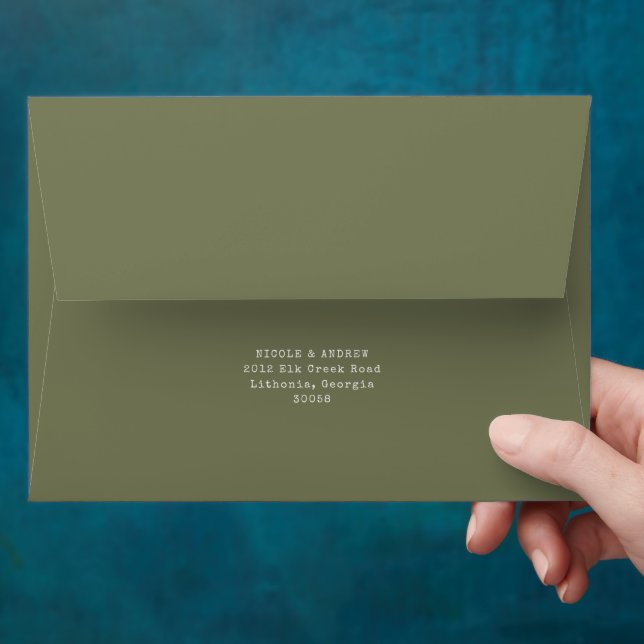 Modern Minimal Organic Greenery Wedding Matching Envelope (Hand)