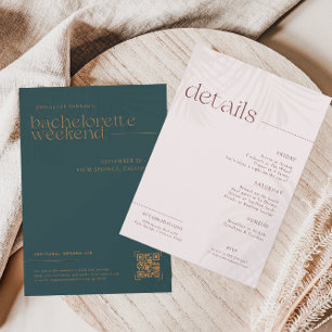 Modern Minimal Palms Bachelorette Weekend Invitation