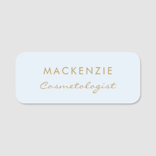 Modern Minimal Pastel Blue Professional Employee Name Tag