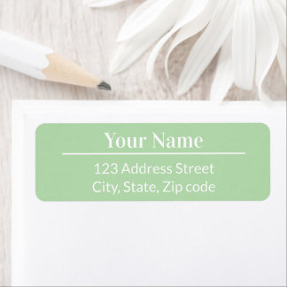 Modern Minimal Pastel Light Green Name Address