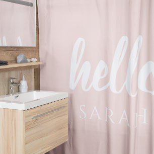 Modern Minimal Pastel Pink Hello And You Name