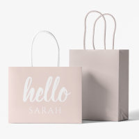 Modern Minimal Pastel Pink Hello And You Name