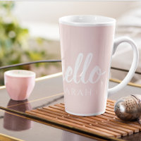 Modern Minimal Pastel Pink Hello And You Name