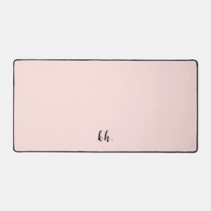 Modern Minimal Pastel Pink Monogrammed Initials  Desk Mat