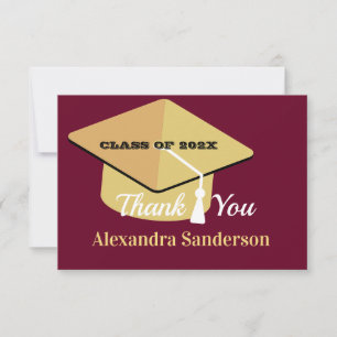 Modern Minimal Personalize School Class Graduation Thank You Card