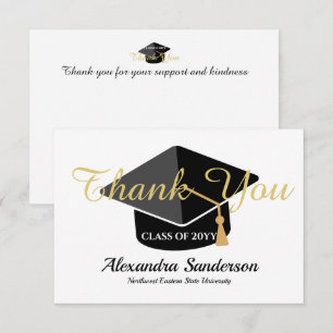 Modern Minimal Personalize School Class Graduation Thank You Card