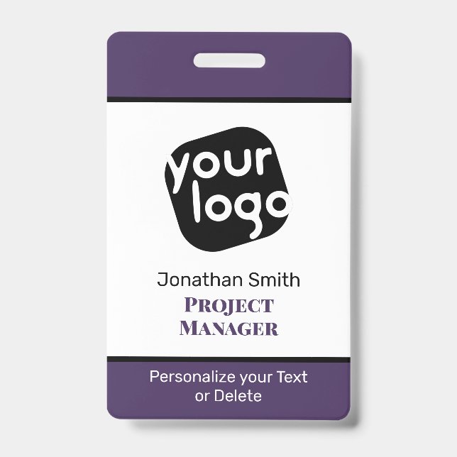    Modern Minimal Personalized Conference ID Badge (Front)