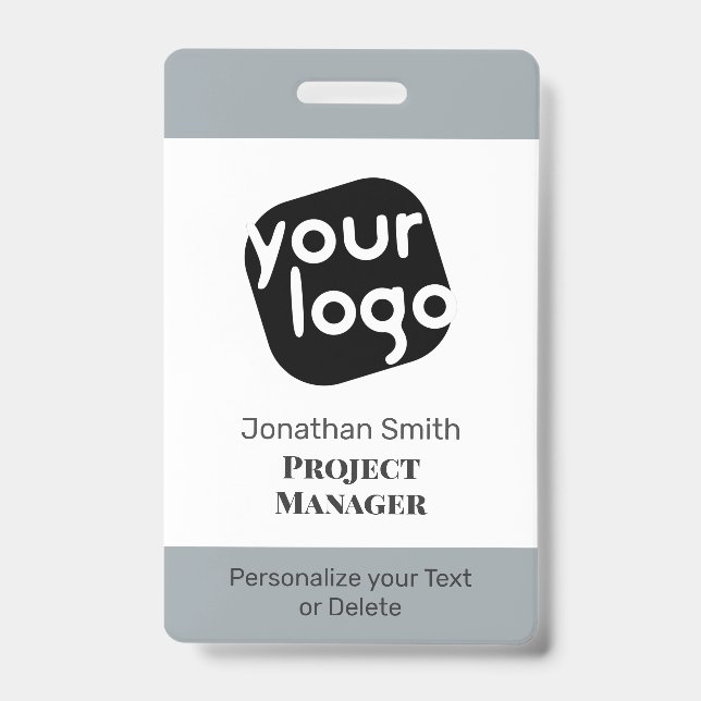    Modern Minimal Personalized Conference ID Badge (Front)