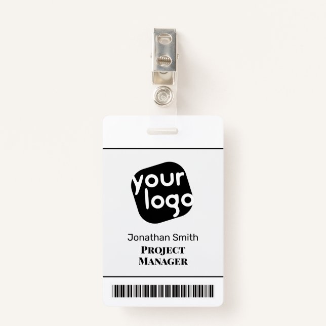    Modern Minimal Personalized Conference ID Badge (Front with Clip)